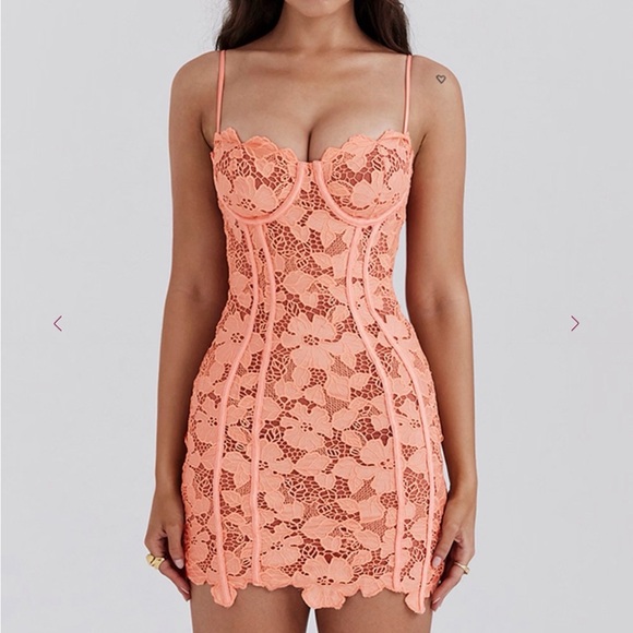 House of CB Dresses & Skirts - House of CB Coral Lace Mini Dress